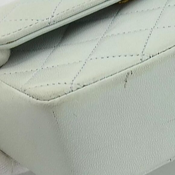 Auth CHANEL Matelasse Chain Shoulder Bag Light Blue/Gold Leather/Metal - Picture 13 of 16